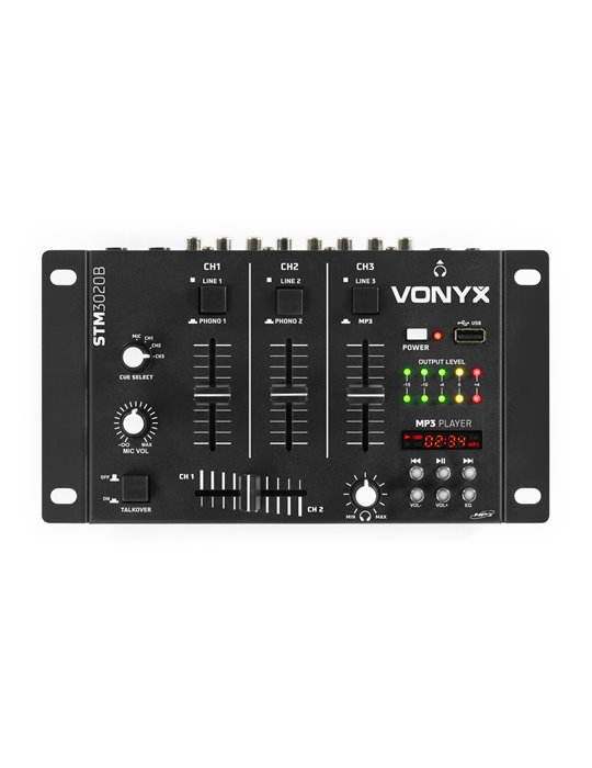 STM-3020B Mezclador de 6 canales con USB/MP3 - Negro