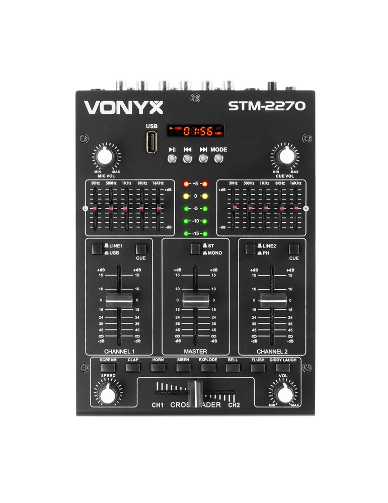 STM2270 Mezclador de 4 Canales con Efectos USB/MP3/BT