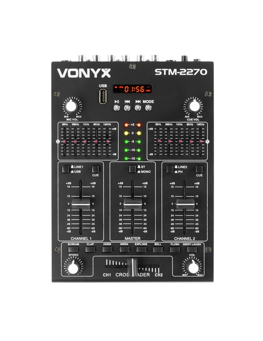 STM2270 Mezclador de 4 Canales con Efectos USB/MP3/BT