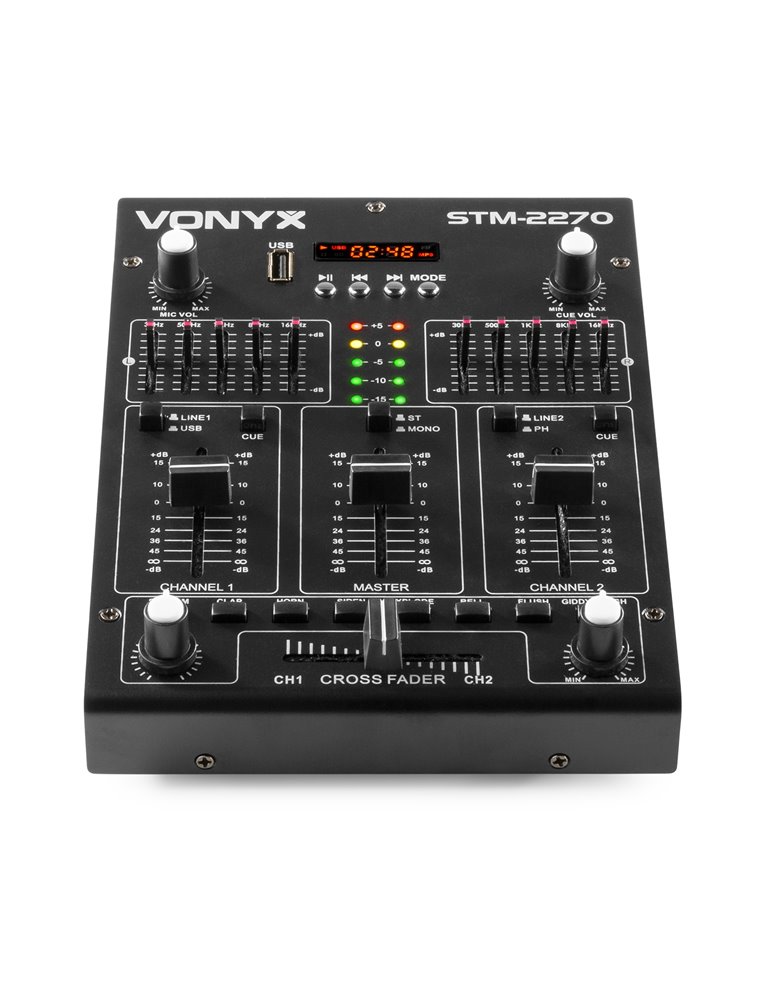 STM2270 Mezclador de 4 Canales con Efectos USB/MP3/BT