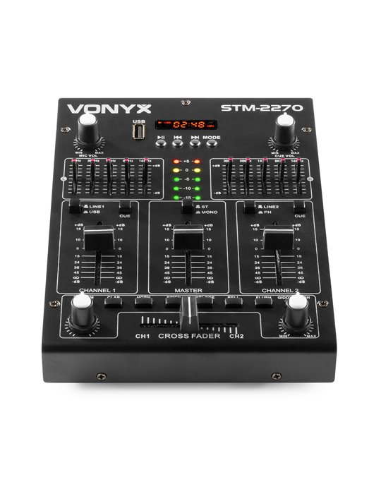 STM2270 Mezclador de 4 Canales con Efectos USB/MP3/BT