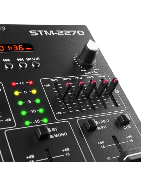 STM2270 Mezclador de 4 Canales con Efectos USB/MP3/BT