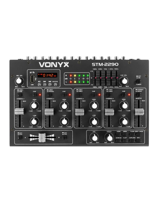 STM2290 Mezclador de 6 Canales con Efectos USB/MP3/BT