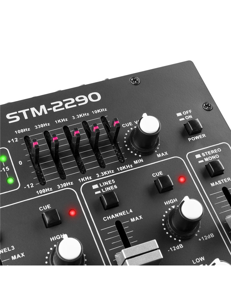 STM2290 Mezclador de 6 Canales con Efectos USB/MP3/BT