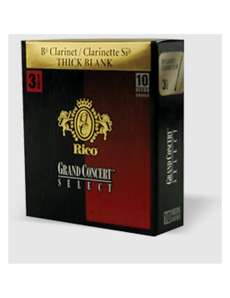 Caja 10 Cañas Clarinete Rico Gran Concert Select Thick Blank 2½