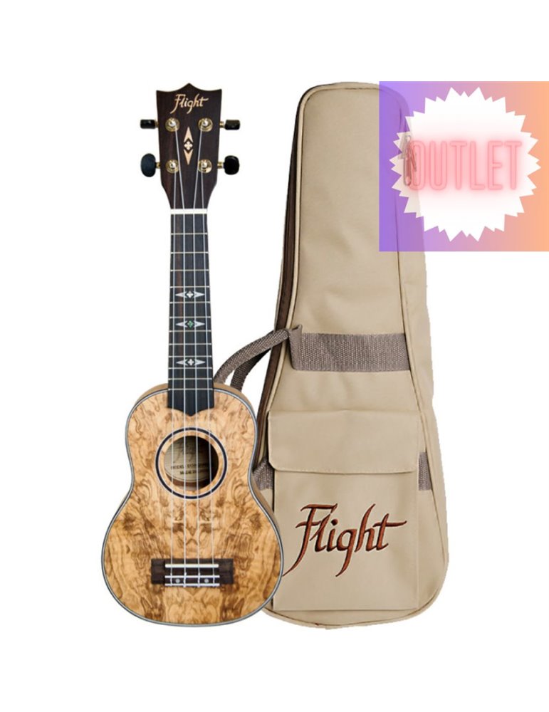 Ukelele Soprano Flight DUS-410QA Supernatural Quilted Ash
