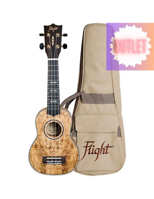 Ukelele Soprano Flight DUS-410QA Supernatural Quilted Ash