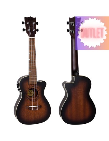 Ukelele Concert Flight DUC-380CEQ Gemstone Electroacustico Amber