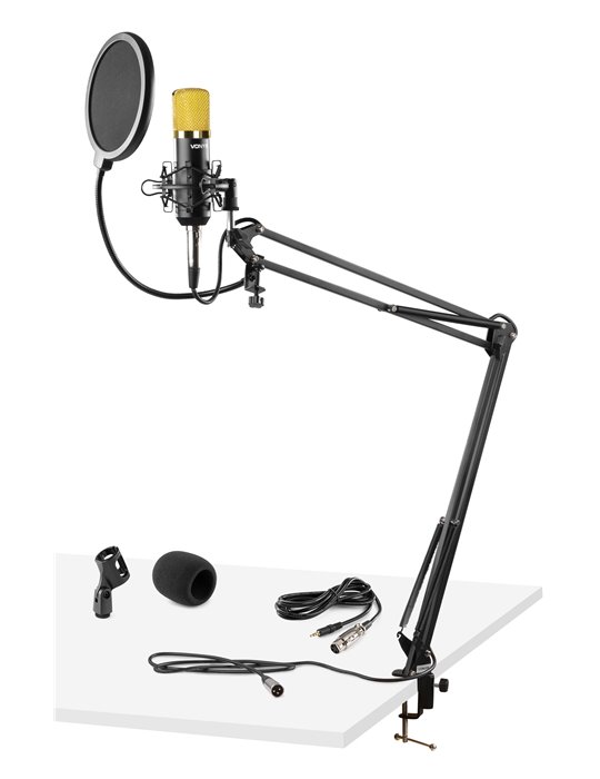 CMS400B Conjunto Estudio / Micro de condensor con soporte y paravientos