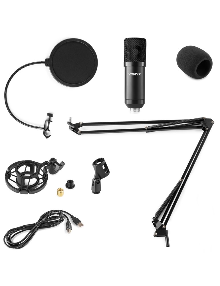CMS300B Micrófono de estudio Set USB Negro