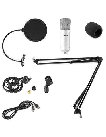CMS300S Micrófono de estudio Set USB Plata 2