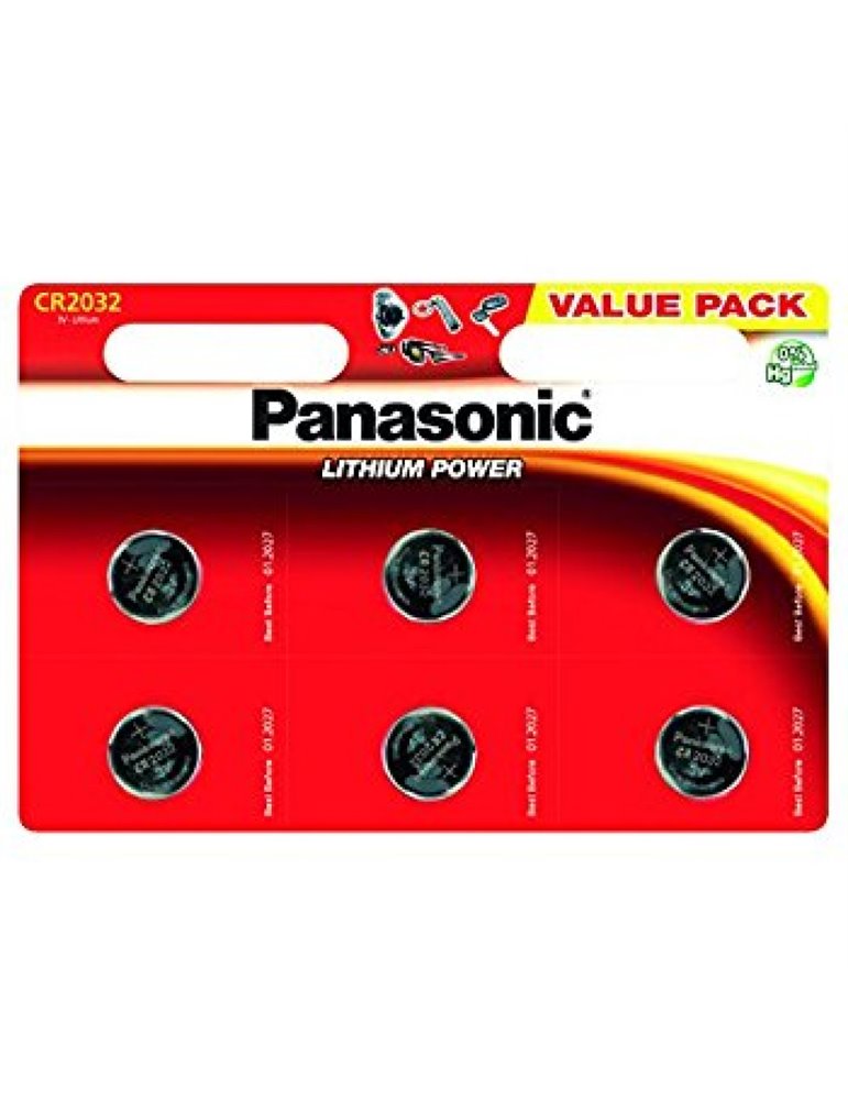 Blister 6 Pilas Botón Panasonic 3V. CR2032