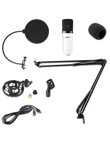CMS300W Micrófono de estudio Set USB Blanco 2