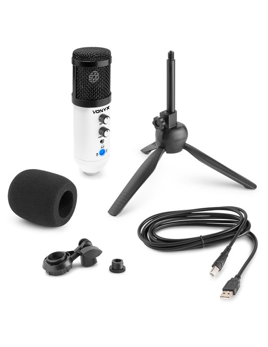 CM320W Micrófono estudio USB Blanco con Echo