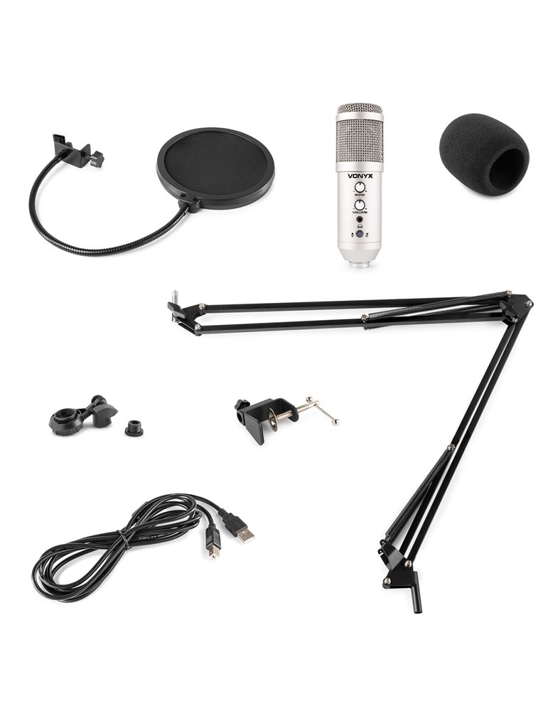CMS320S Kit de micrófono estudio USB Titanio con Echo
