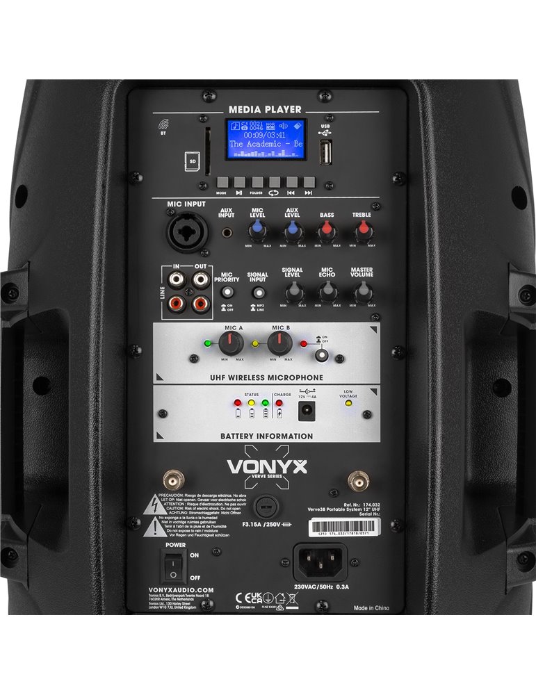 Verve38 Sistema portátil de Sonido 12”