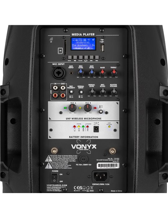 Verve38 Sistema portátil de Sonido 12”