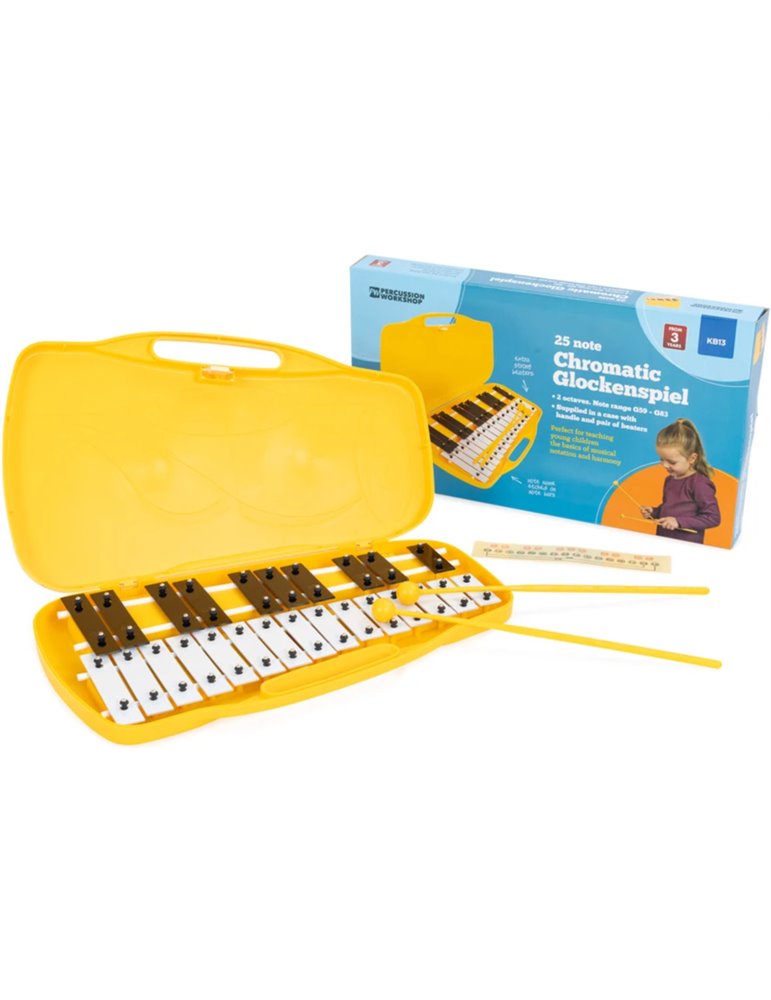 Carrillón Percussion Plus Workshop KB13 Amarillo 25 Teclas Cromadas/Ne