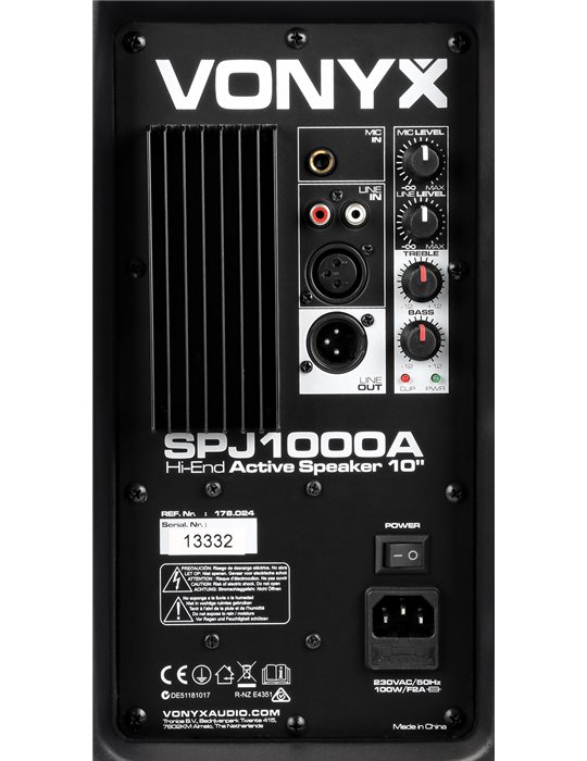 SPJ-1000A Bafle Activo Hi-End 10" 400W 