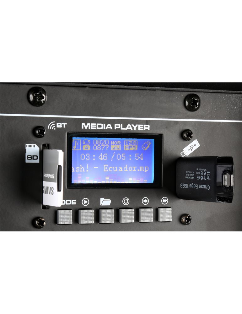 SPJ-1500ABT MP3 Bafle Activo Hi-End BT 15" 800W 