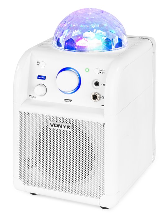 SBS50W BT Bafle Karaoke blanco con bola LED