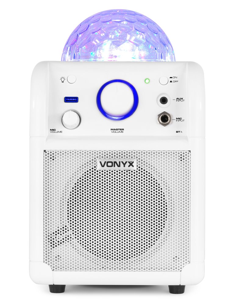 SBS50W BT Bafle Karaoke blanco con bola LED