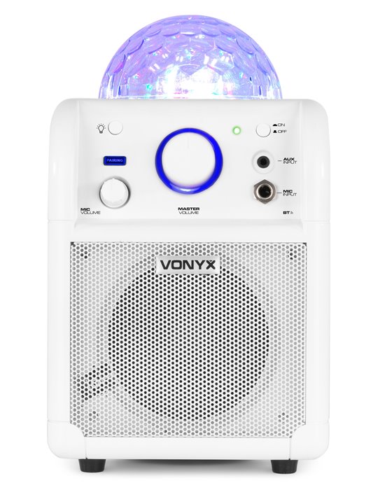 SBS50W BT Bafle Karaoke blanco con bola LED