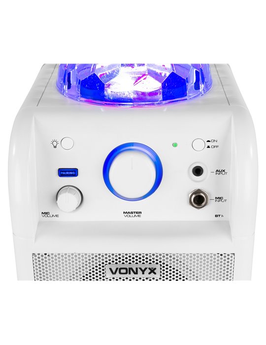 SBS50W BT Bafle Karaoke blanco con bola LED