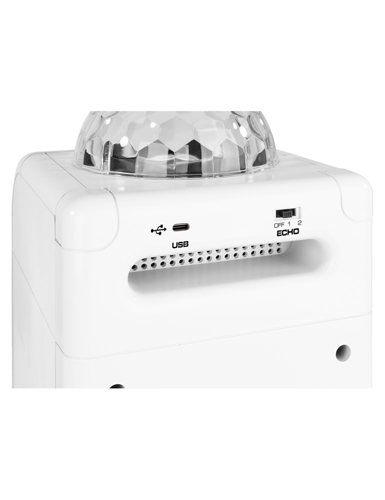 SBS50W BT Bafle Karaoke blanco con bola LED