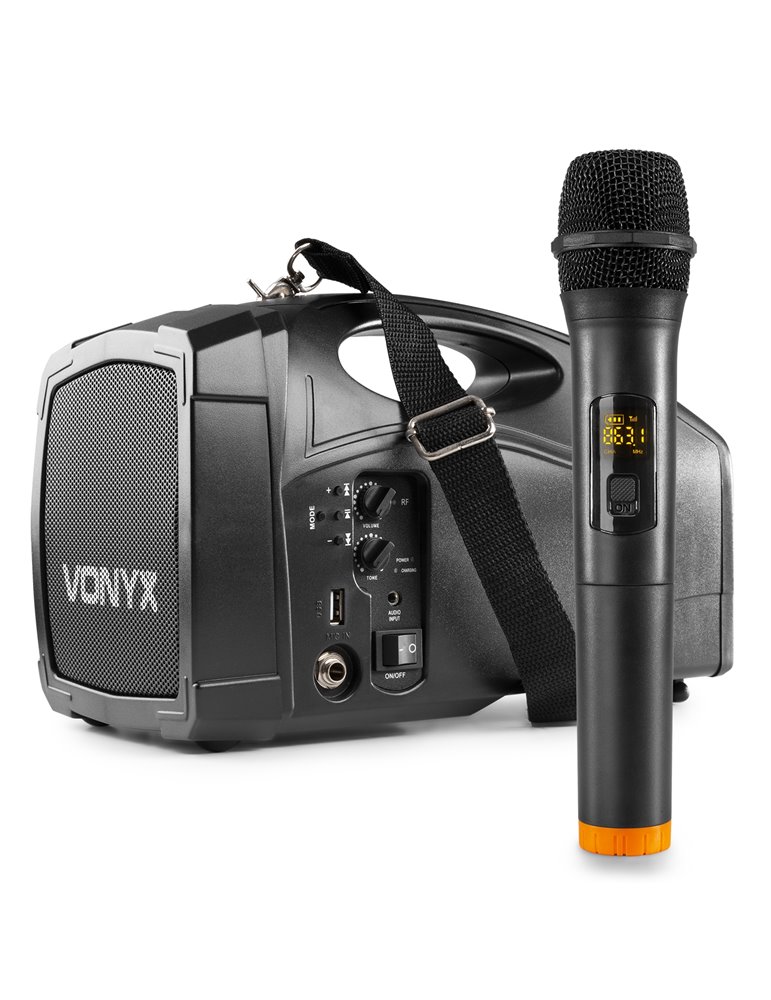 ST014 Megafono con micro inalambrico y bateria UHF