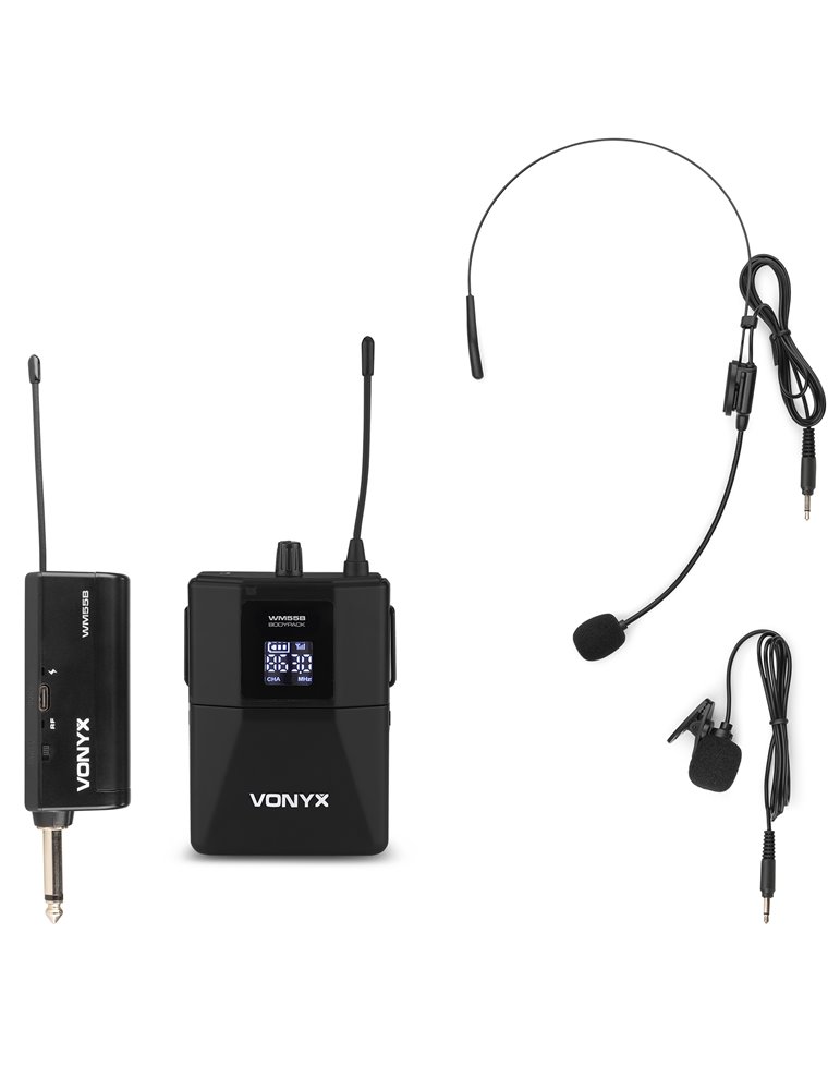 WM55B Micrófono de petaca inalámbrico UHF plug-and-play