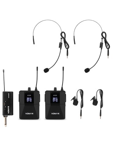 WM552B Micrófono de petaca inalámbrico UHF dual plug-and-play