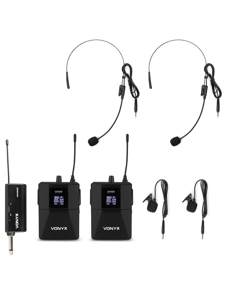WM552B Micrófono de petaca inalámbrico UHF dual plug-and-play