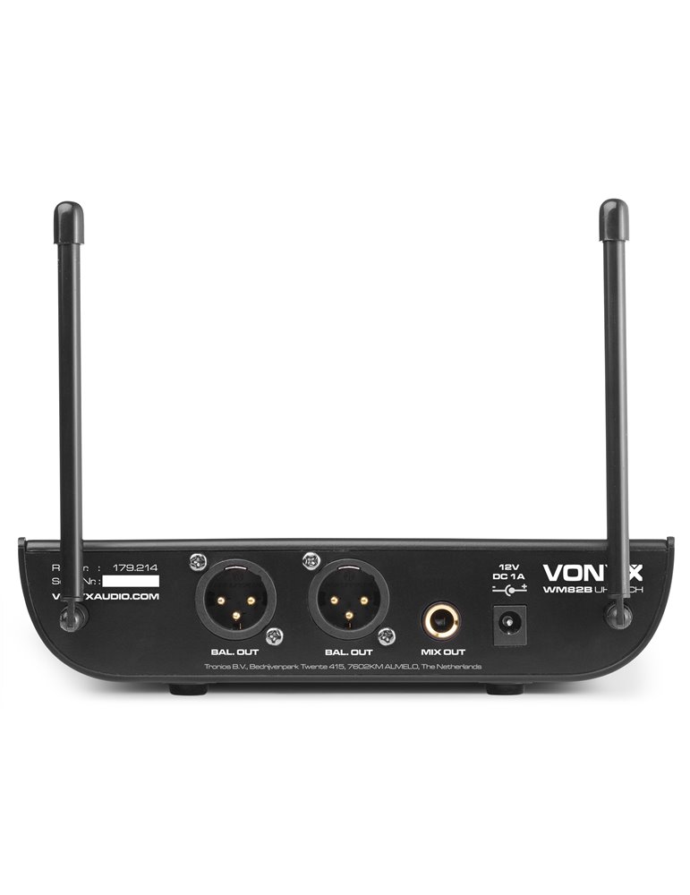 WM82B Microfono inalambrico digital UHF 2 canales con 2 micros de cabeza