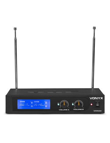 WM522B Microfono inalambrico VHF 2 canales  con 2 micros de cabeza 2