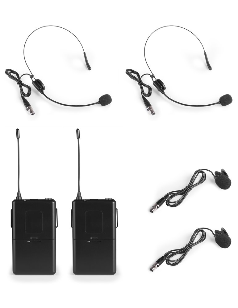 WM522B Microfono inalambrico VHF 2 canales  con 2 micros de cabeza