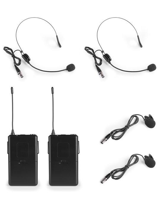 WM522B Microfono inalambrico VHF 2 canales  con 2 micros de cabeza