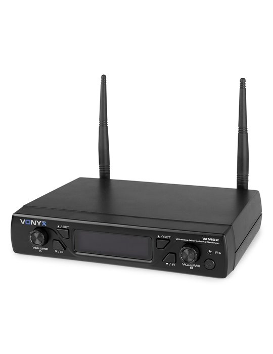 WM62 Micrófono inalámbrico UHF 16Ch con 2 micrófonos de mano