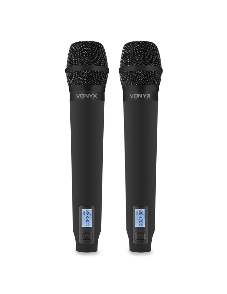 WM62 Micrófono inalámbrico UHF 16Ch con 2 micrófonos de mano