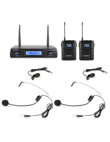 WM62B Micrófono inalámbrico UHF 16Ch con 2 petacas