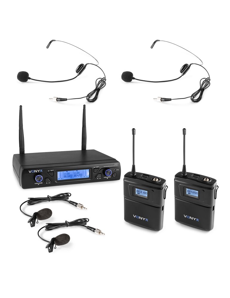 WM62B Micrófono inalámbrico UHF 16Ch con 2 petacas