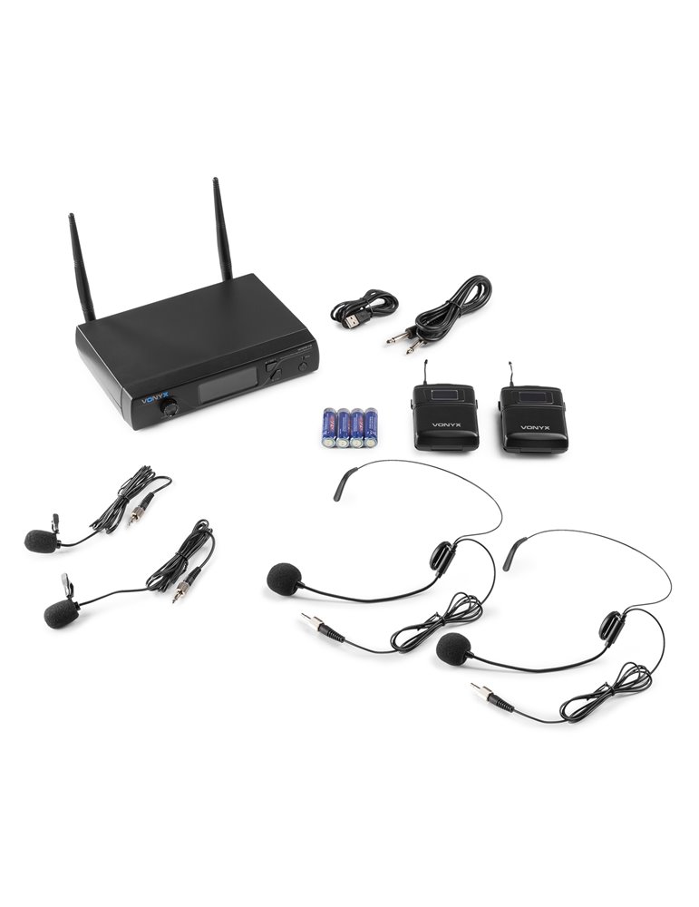 WM62B Micrófono inalámbrico UHF 16Ch con 2 petacas