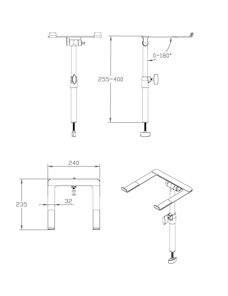 DBLH1 Soporte para portátil para cabina de DJ