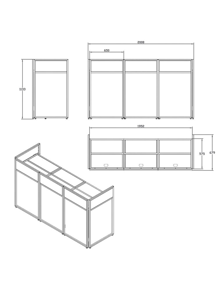 DBA200 Sistema de cabina de DJ plegable Pro Large