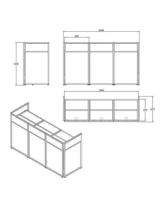 DBA200 Sistema de cabina de DJ plegable Pro Large