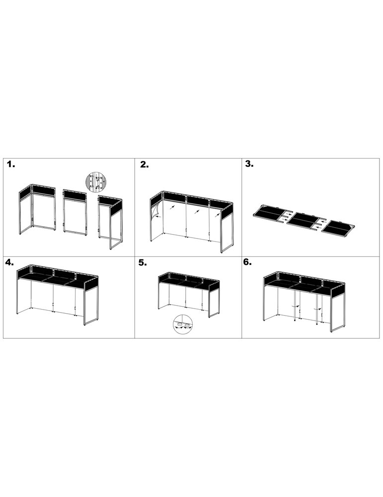 DBA200 Sistema de cabina de DJ plegable Pro Large