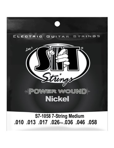 Juego 7 Cuerdas Guitarra Eléctrica SIT Powerwound S71058 010-058