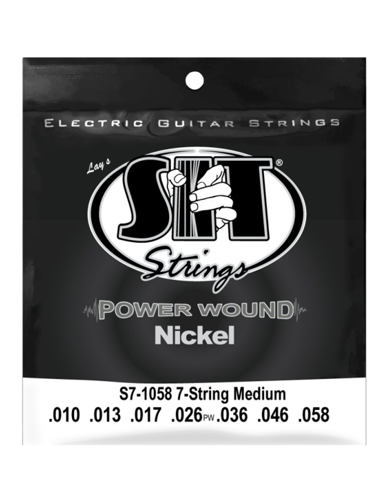 Juego 7 Cuerdas Guitarra Eléctrica SIT Powerwound S71058 010-058