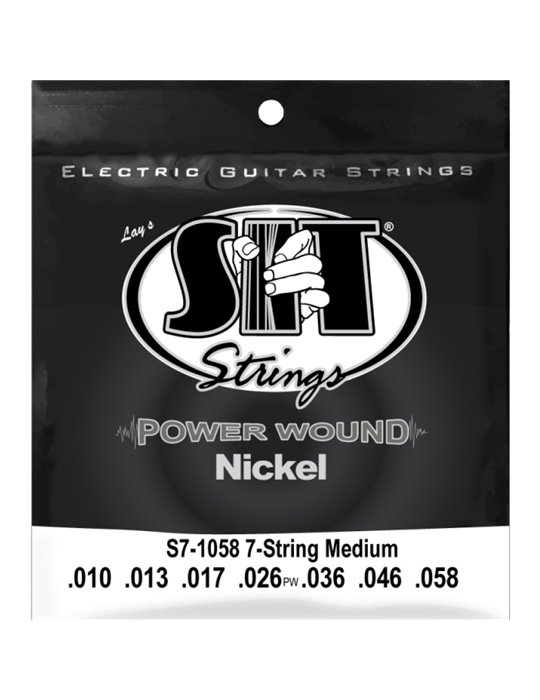Juego 7 Cuerdas Guitarra Eléctrica SIT Powerwound S71058 010-058