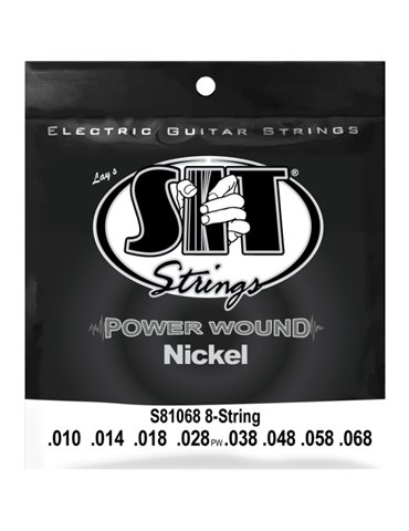 Juego 8 Cuerdas Guitarra Eléctrica SIT Powerwound S81068 010-068